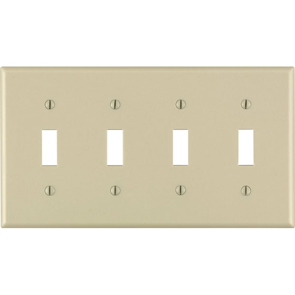 Leviton Leviton Ivory 4 gang Thermoset Plastic Toggle Wall Plate 1 pk 86012-000 - main